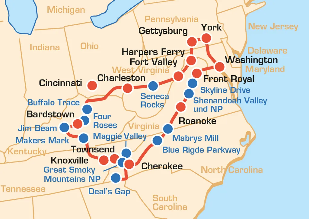 Tag 3: York - Gettysburg - Potomac River